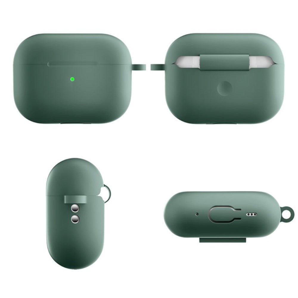 Apple Airpods Pro 2nd Gen (2022) Silikone Cover m. Karabinhage - Grøn