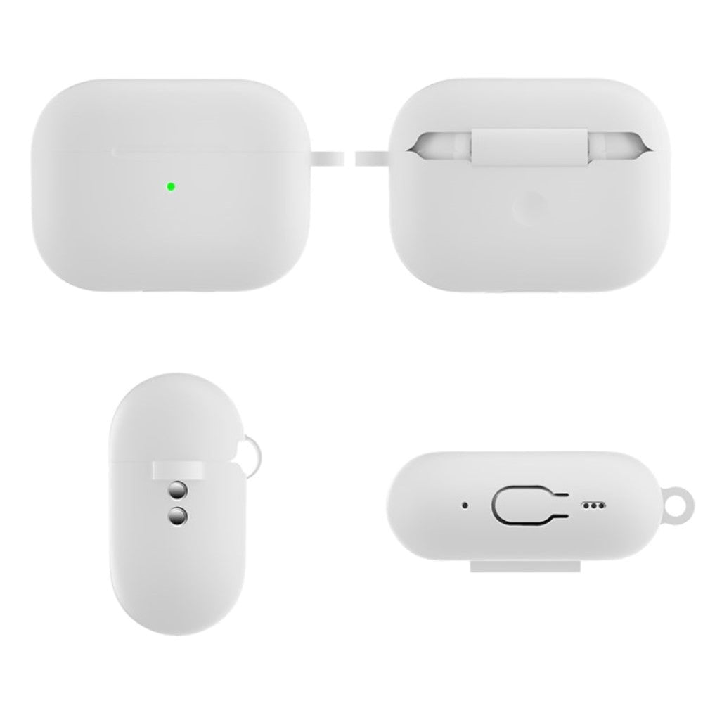 Apple Airpods Pro 2nd Gen (2022) Silikone Cover m. Karabinhage - Hvid