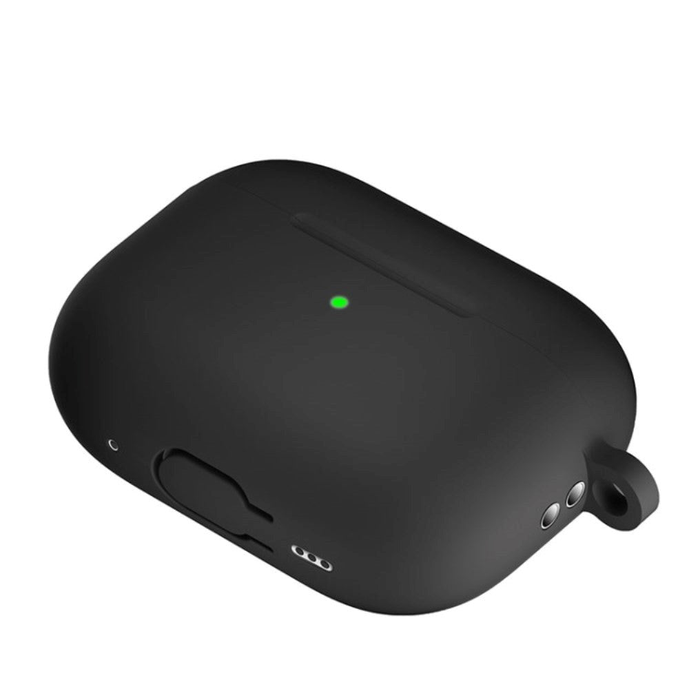 Apple Airpods Pro 2nd Gen (2022) Silikone Cover m. Karabinhage - Sort