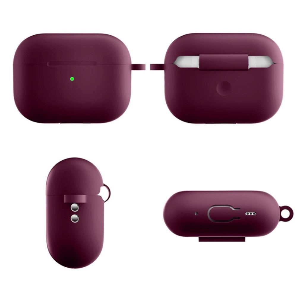 Apple Airpods Pro 2nd Gen (2022) Silikone Cover m. Karabinhage - Bordeaux