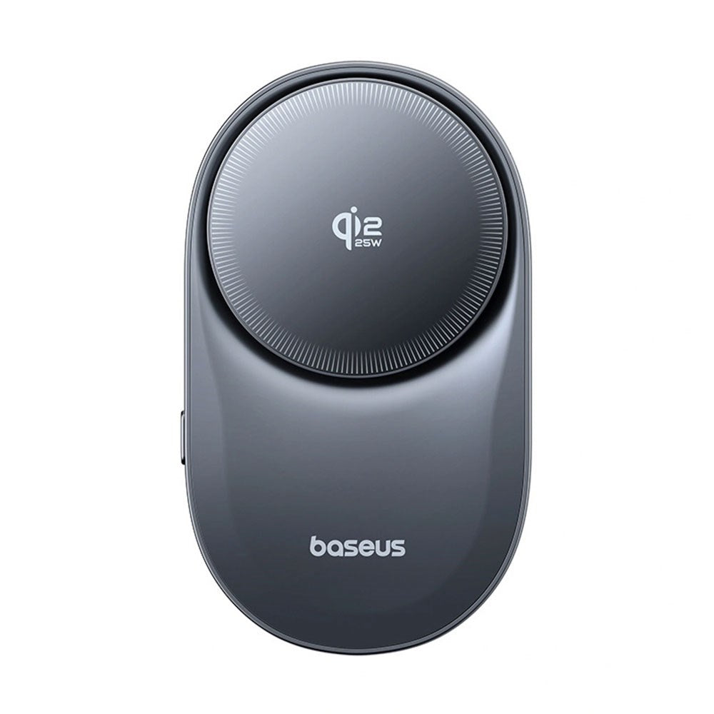 Baseus Magnetisk Mobilholder til Bil m. Trådløs Opladning & Blæser - Ventilationsrist - MagSafe Kompatibel - Sort