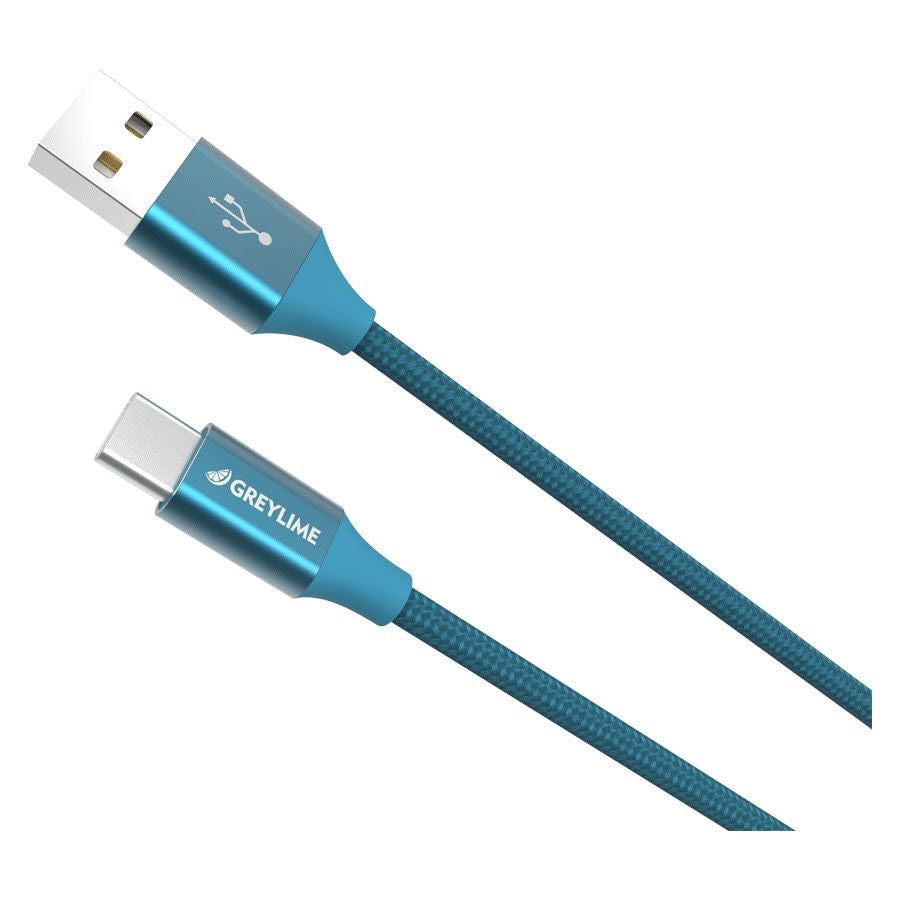 GreyLime Braided (3A/15W) USB-C Kabel 2 m. - Blå