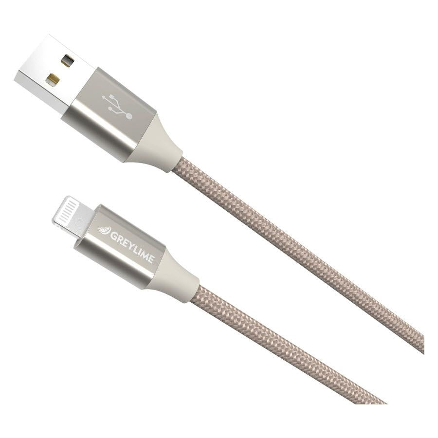 GreyLime Braided USB-A til Lightning Kabel 2 m. - Beige