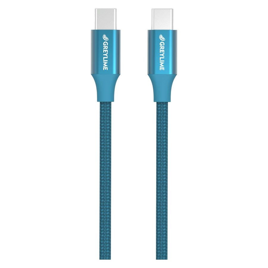 GreyLime 60W Braided USB-C til USB-C Kabel 2 m - Blå