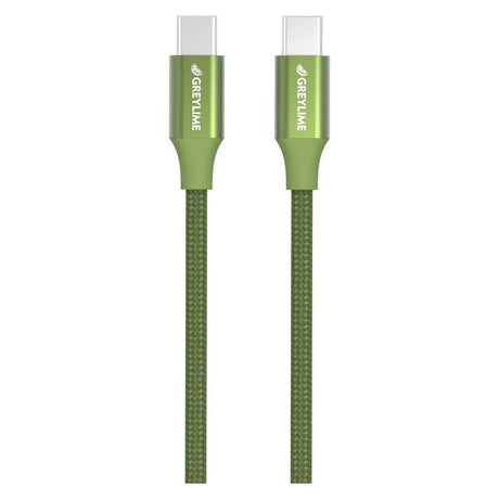 GreyLime 60W Braided USB-C til USB-C Kabel 1 m - Grøn