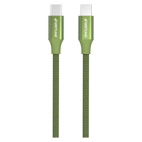 GreyLime 60W Braided USB-C til USB-C Kabel 1 m - Grøn