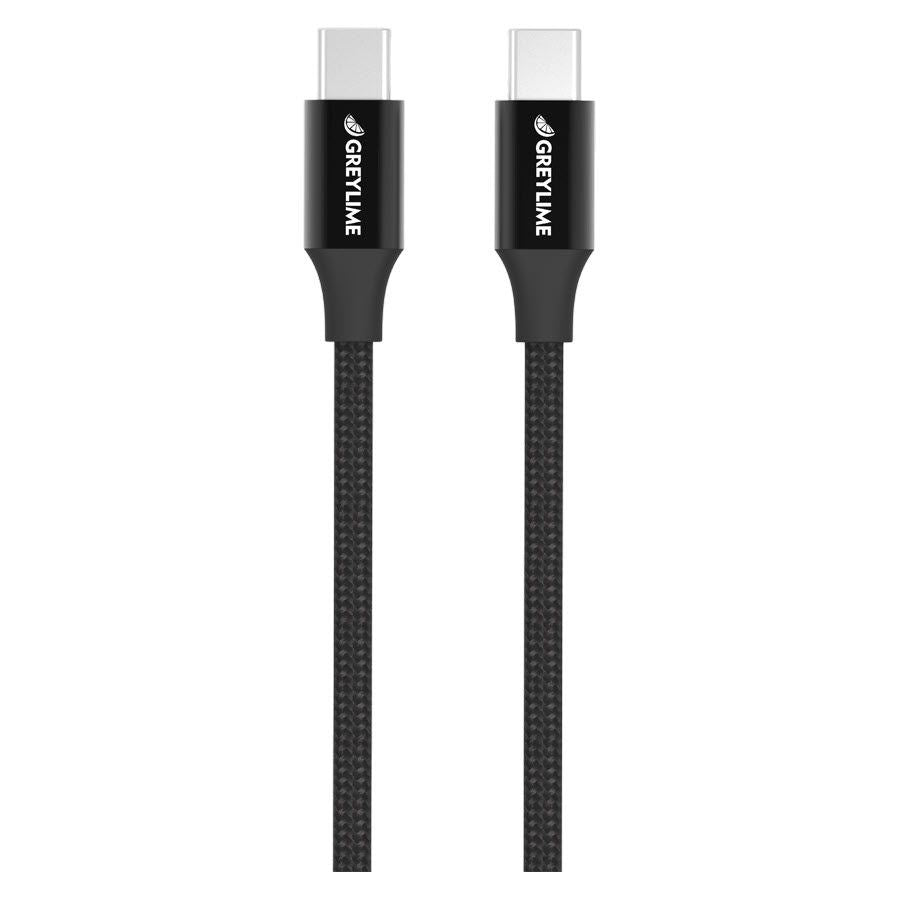 GreyLime 60W Braided USB-C til USB-C Kabel 1 m - Sort