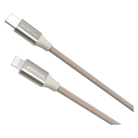 GreyLime 18W Braided USB-C til Lightning Kabel 1 m. - Beige