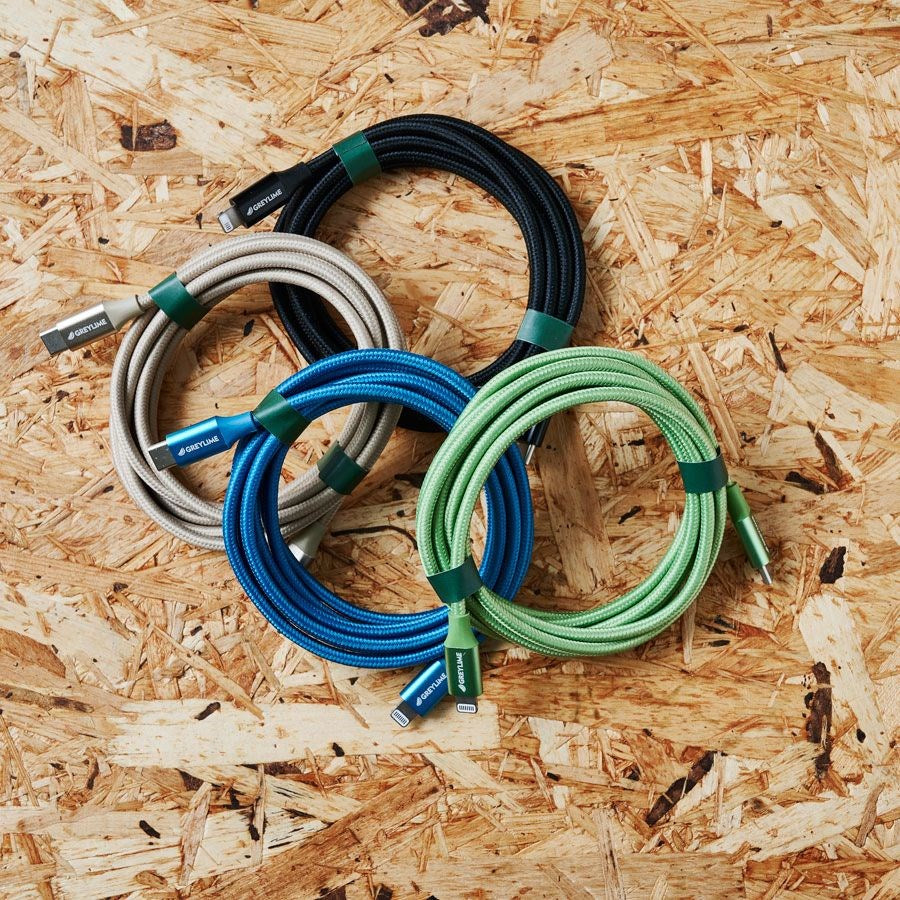 GreyLime 18W Braided USB-C til Lightning Kabel 2 m. - Blå
