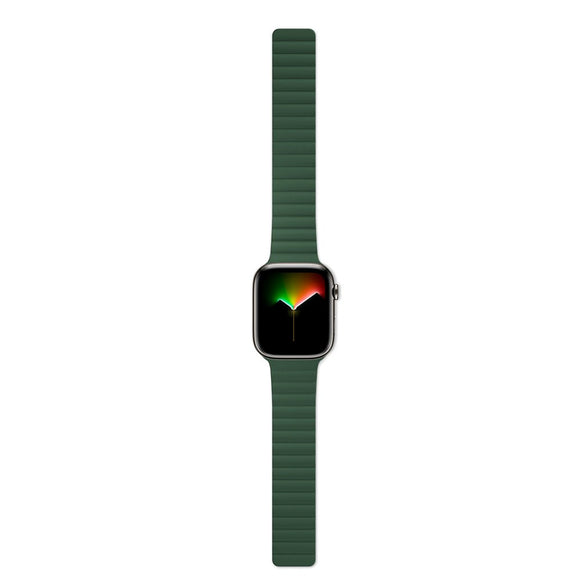 Apple Watch (42/44/SE/45/46/49mm) Epico Magnetisk Silikone Rem - Grøn / Grå