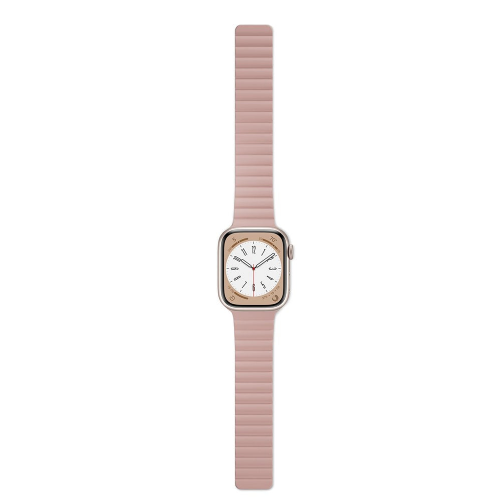 Apple Watch (42/44/SE/45/46/49mm) Epico Magnetisk Silikone Rem - Lyserød / Grå