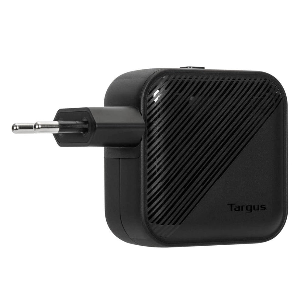 Targus GaN 65W PD Vægoplader m. USB-C, USB-A & Rejseadapter - Sort