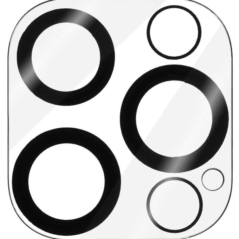 QDOS iPhone 13 Pro OptiGuard Kameralinse Beskyttelsesglas - Gennemsigtig / Sort Kant