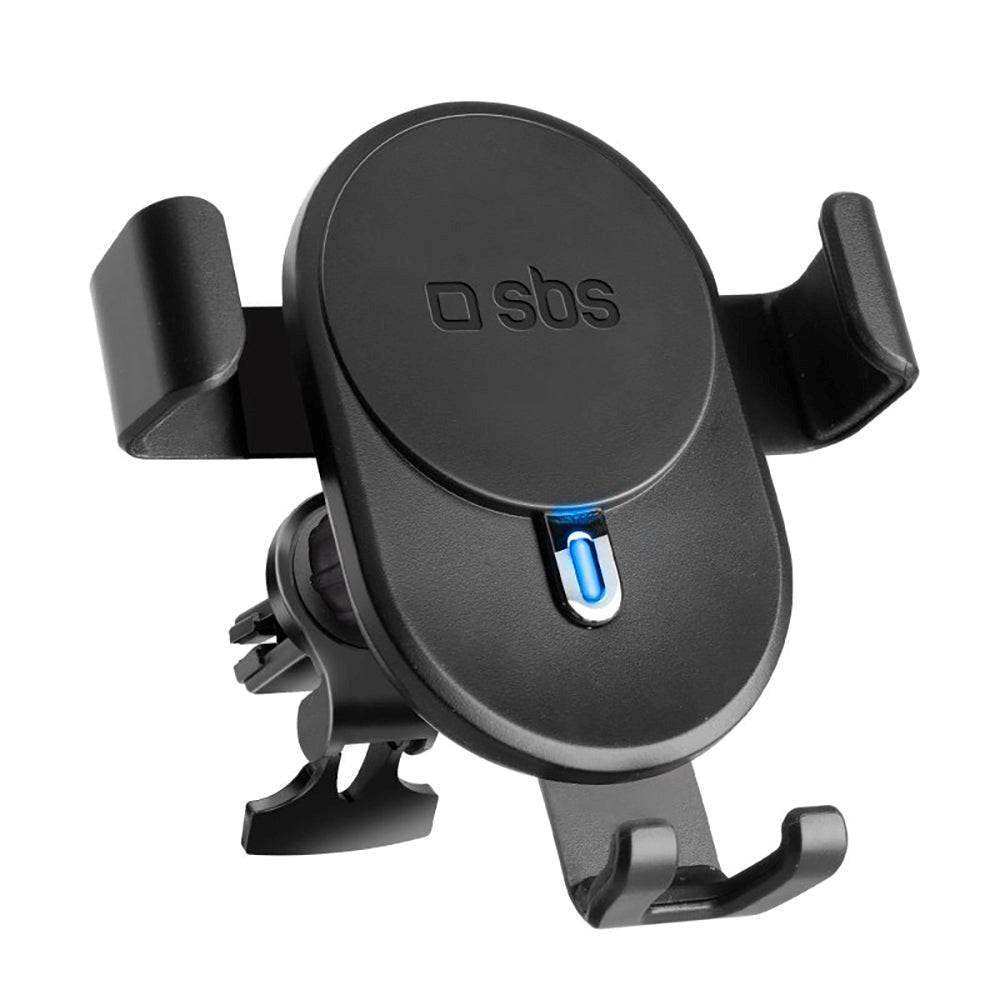 SBS Mobilholder til Ventilation m. Trådløs Opladning 10W - Max Mobil: 85mm - Sort