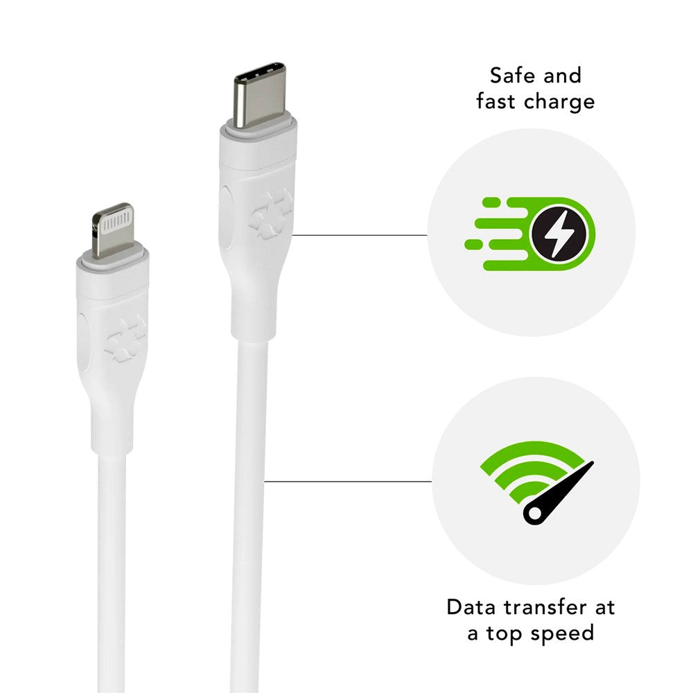 dbramante1928 Opladningskabel af Genbrugsplast - USB-C til Lightning - 36W - 1.2M - Hvid