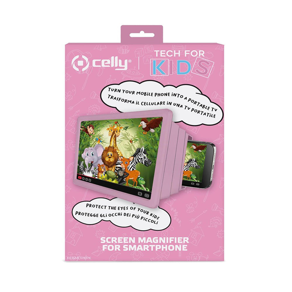 Celly Kidsmovie Smartphone Screen Magnifier - Lyserød