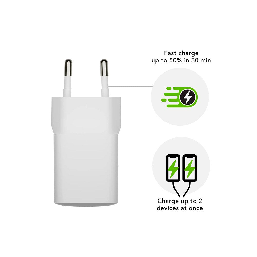 dbramante1928 EU Vægoplader - 1 x USB-C 30W/1 x USB-A 18W - Hvid