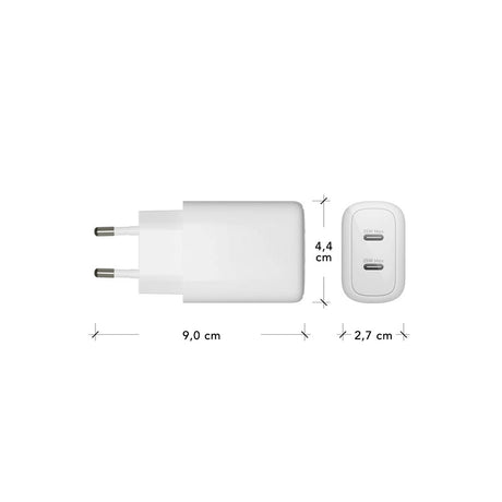 dbramante1928 EU Vægoplader - 2 x USB-C 25W - Hvid
