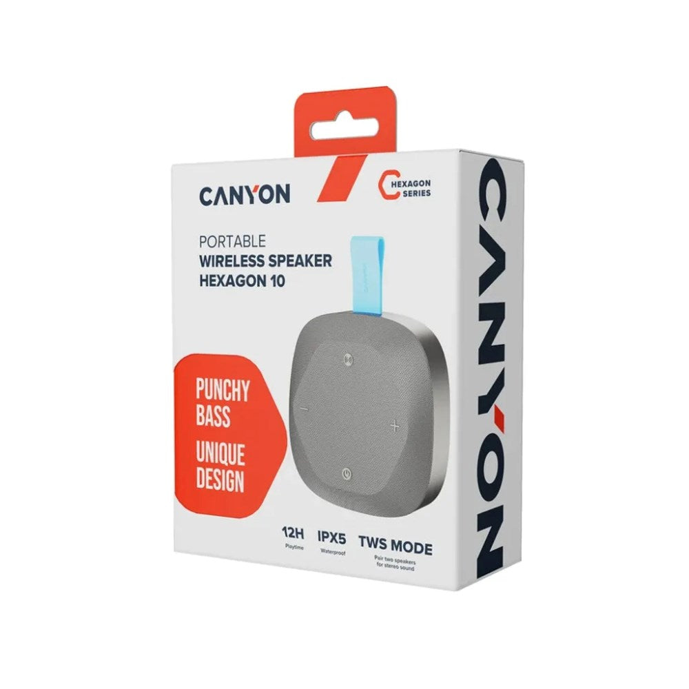 Canyon Hexagon 10 Bluetooth Højttaler - 8W - Grå / Blå