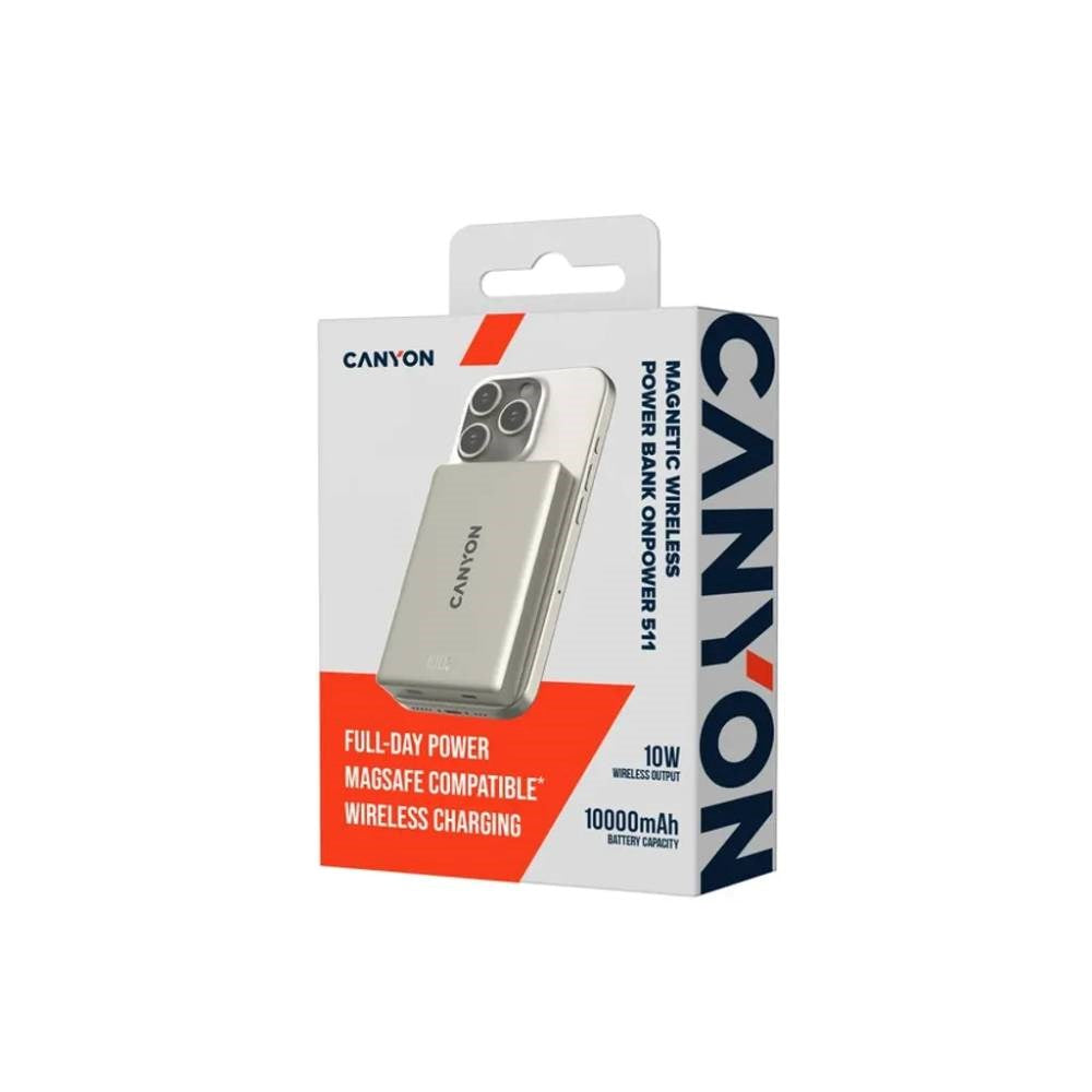 Canyon OnPower 511 10.000 mAh PowerBank - MagSafe Kompatibel - Beige