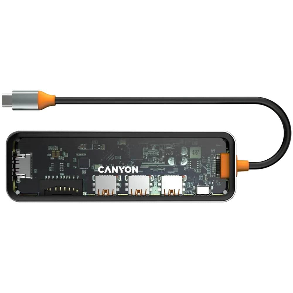Canyon DS13 100W 7-i-1 USB-C Hub - Grå