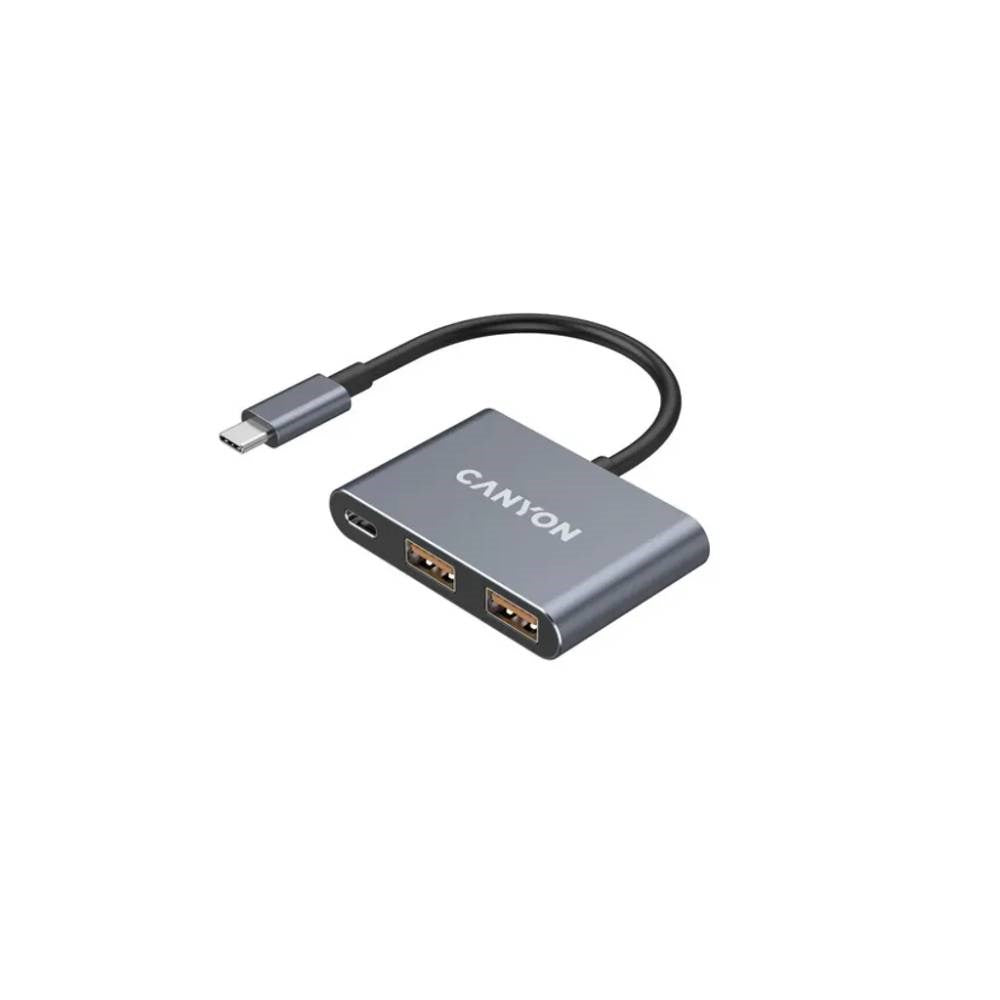 Canyon DS3 3-i-1 USB-C Hub - Grå