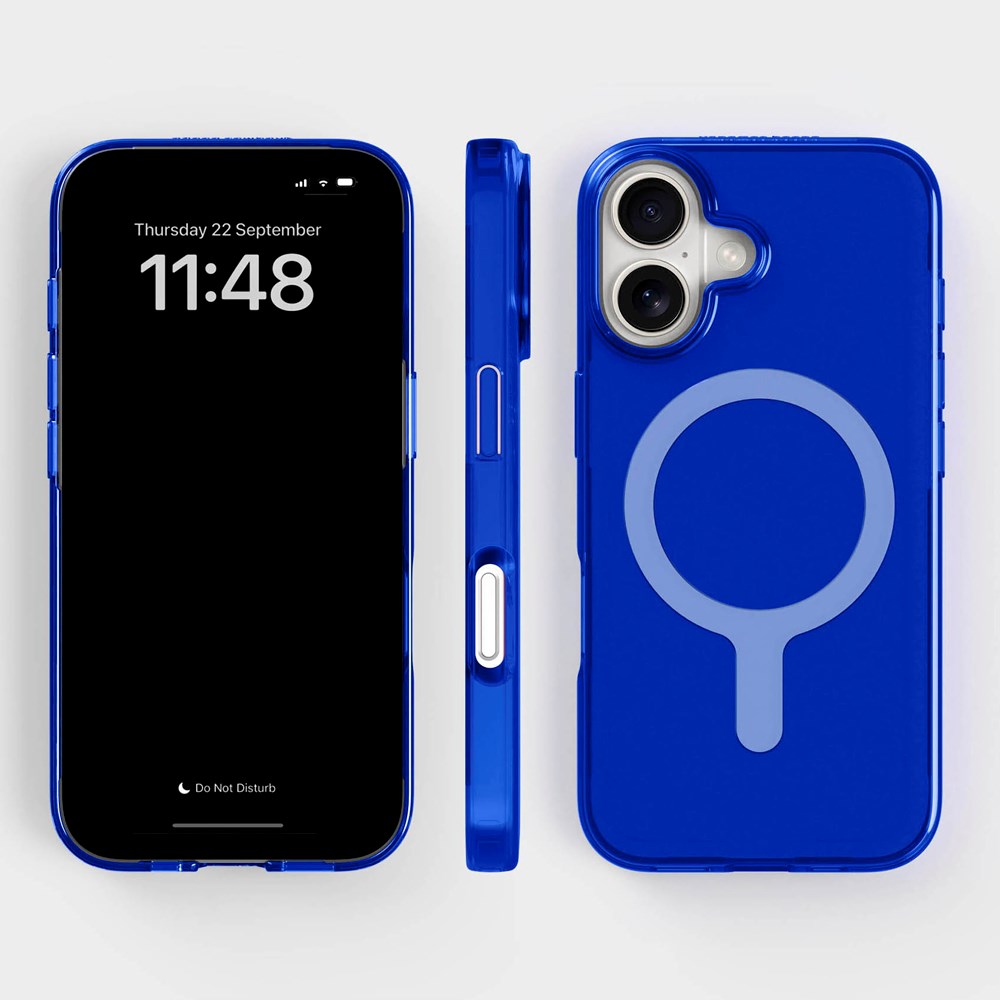 agood company iPhone 16 CLRPRTCT 100% Genbrugs Plastik Cover - Transparent / Cobalt Blue
