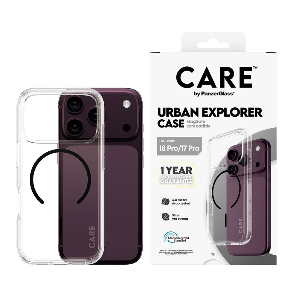 iPhone 18 Pro / 17 Pro CARE by PanzerGlass FLAGSHIP Urban Explorer Case - MagSafe Kompatibel - Transparent / Black