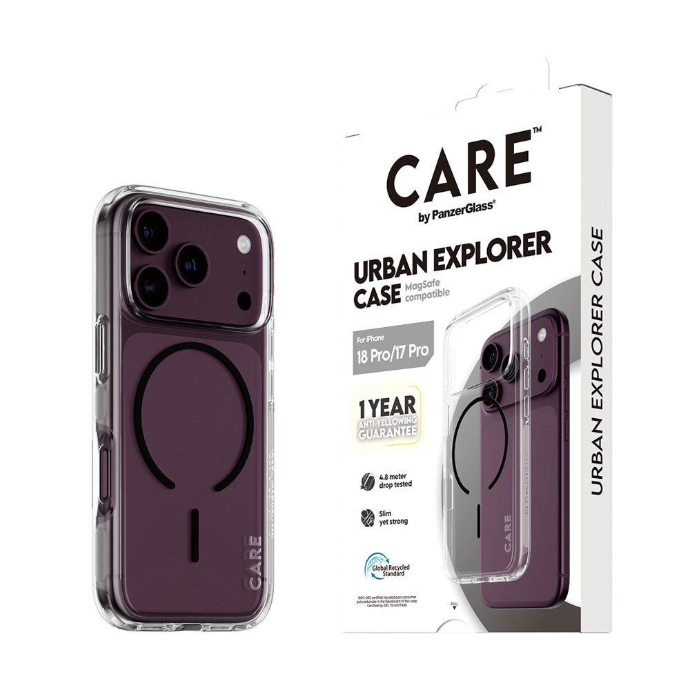 iPhone 18 Pro / 17 Pro CARE by PanzerGlass FLAGSHIP Urban Explorer Case - MagSafe Kompatibel - Transparent / Black