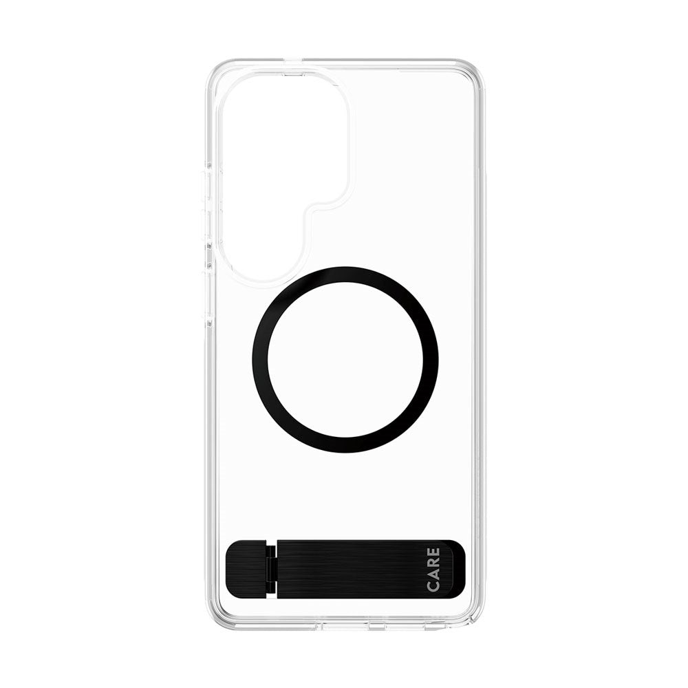 Samsung Galaxy S26 Ultra CARE by PanzerGlass Feature Kickstand Case - Qi Kompatibel - Transparent / Black