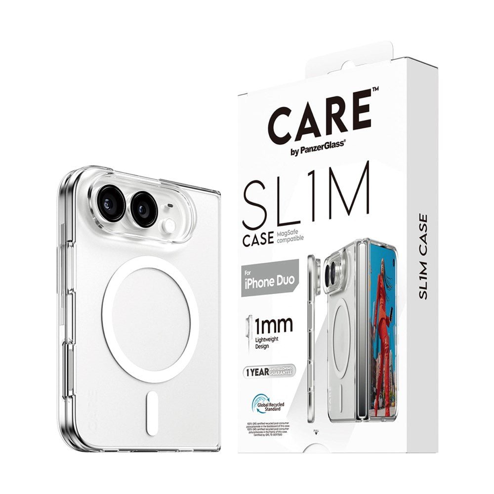 iPhone Duo CARE by PanzerGlass SLIM Case MagSafe Kompatibel - Gennemsigtig