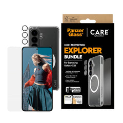 Samsung Galaxy S26 Urban Combat 3-in-1 Bundle m. Cover / Skærmbeskyttelse / Kamerabeskyttelse - Qi Kompatibel - Gennemsigtig