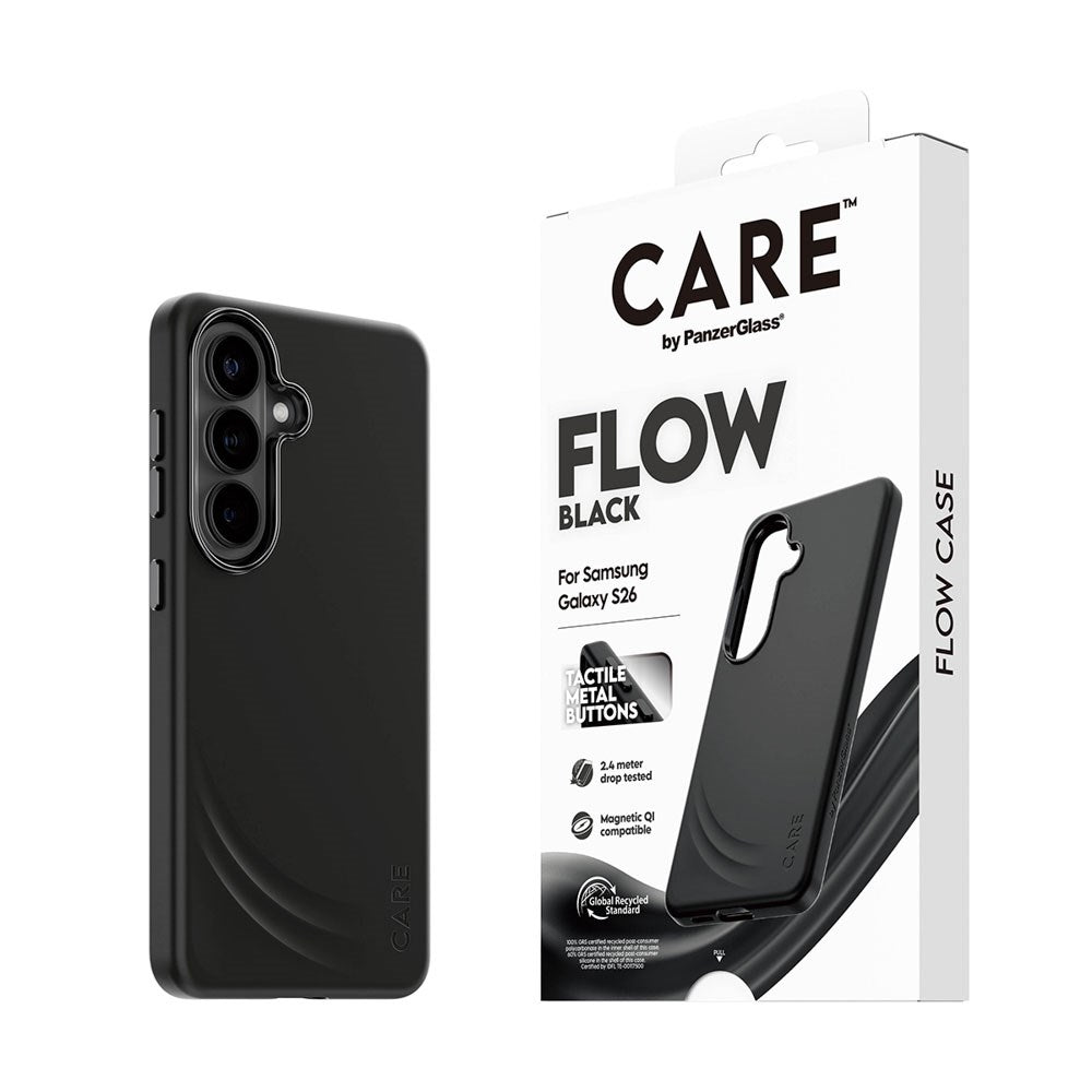 Samsung Galaxy S26 CARE by PanzerGlass Feature Flow Case - Qi Kompatibel - Sort