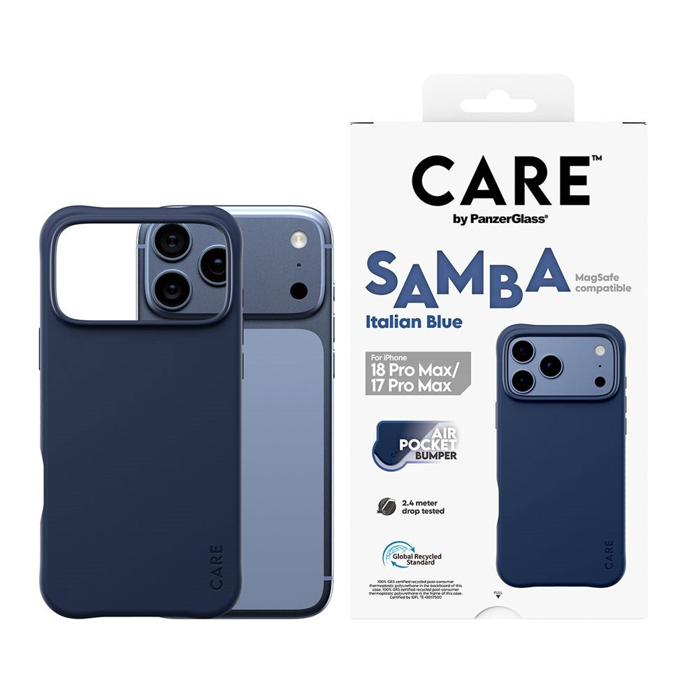iPhone 18 Pro Max  / 17 Pro Max CARE by PanzerGlass Fashionable Samba Case - MagSafe Kompatibel - Italian Blue