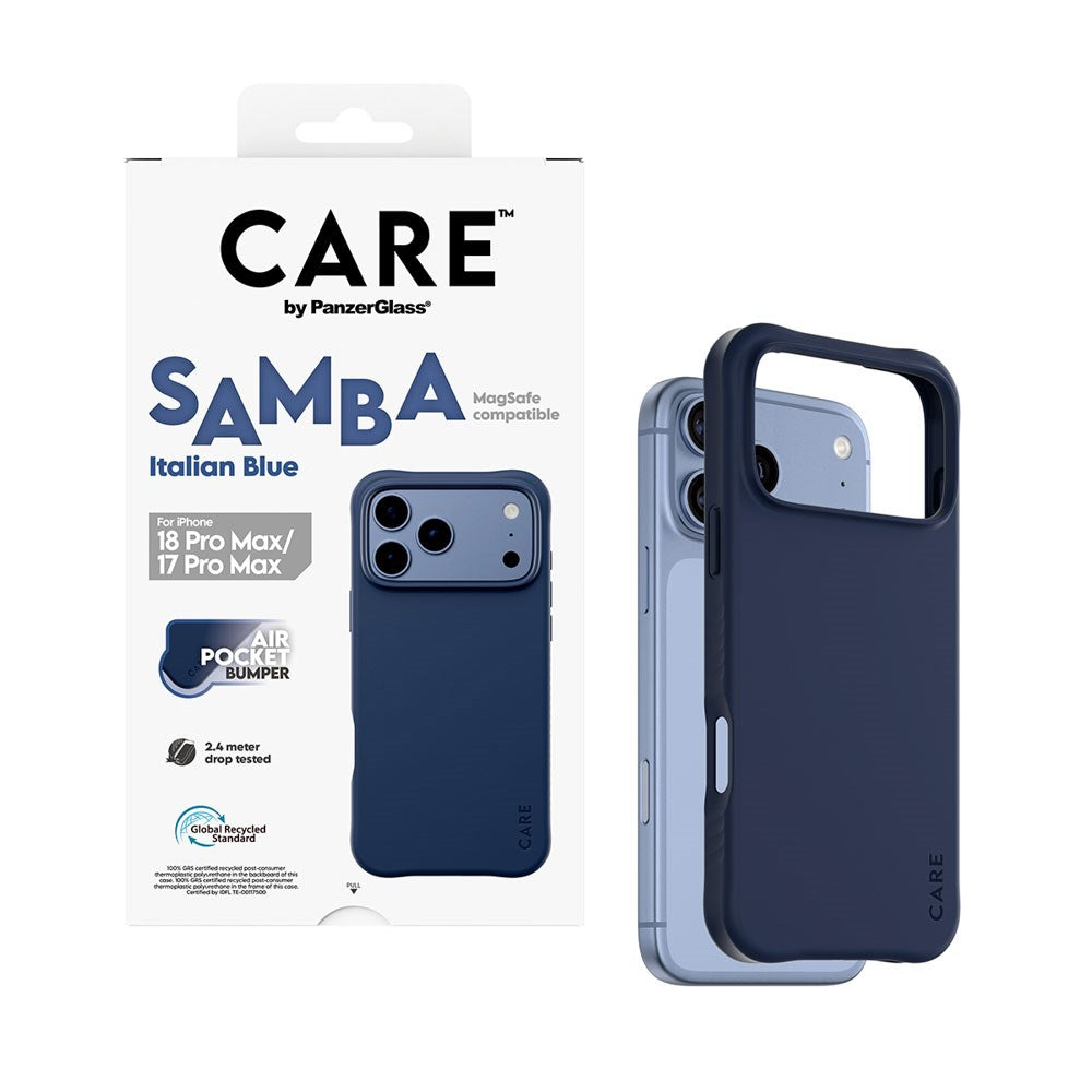 iPhone 18 Pro Max  / 17 Pro Max CARE by PanzerGlass Fashionable Samba Case - MagSafe Kompatibel - Italian Blue