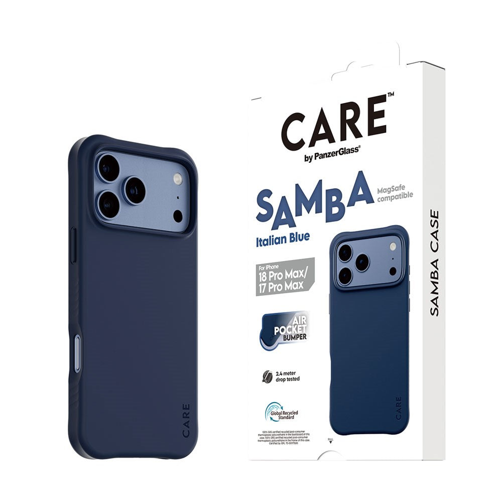 iPhone 18 Pro Max  / 17 Pro Max CARE by PanzerGlass Fashionable Samba Case - MagSafe Kompatibel - Italian Blue