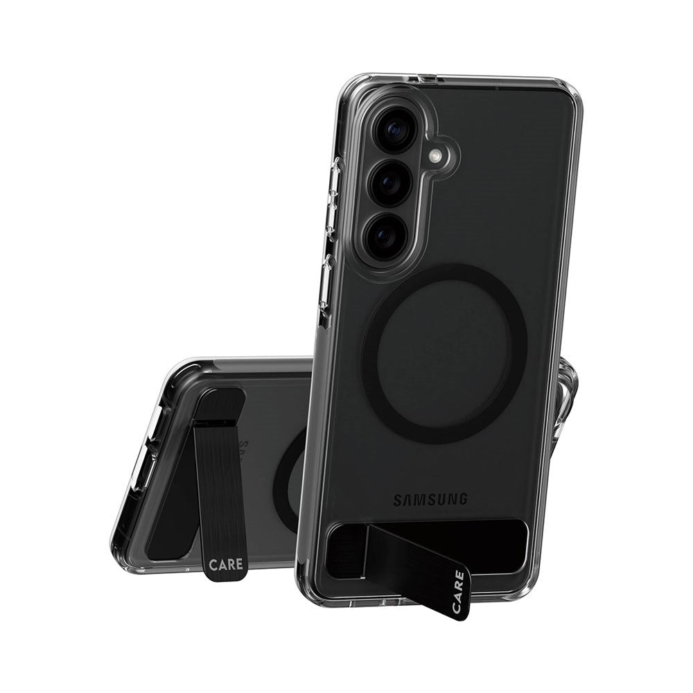 Samsung Galaxy S26+ (Plus) CARE by PanzerGlass Feature Kickstand Case - Qi Kompatibel - Transparent / Black