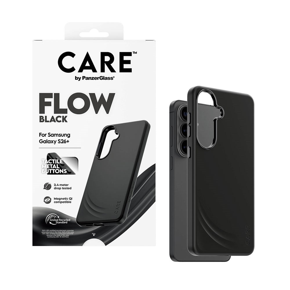 Samsung Galaxy S26+ (Plus) CARE by PanzerGlass Feature Flow Case - Qi Kompatibel - Sort