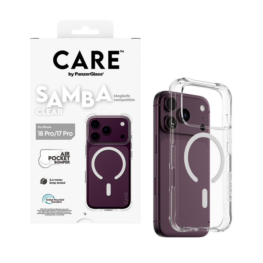 iPhone 18 Pro / 17 Pro CARE by PanzerGlass Fashionable Samba Case - MagSafe Kompatibel - Gennemsigtig