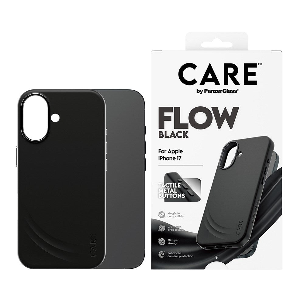 CARE by PanzerGlass iPhone 17 Feature Flow Case - MagSafe Kompatibel - Sort