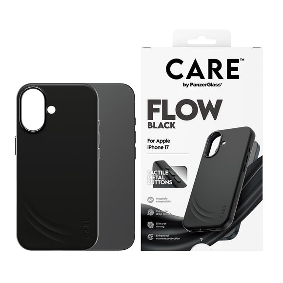 CARE by PanzerGlass iPhone 17 Feature Flow Case - MagSafe Kompatibel - Sort