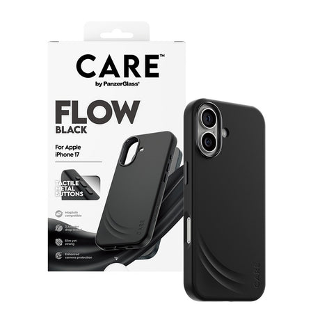 CARE by PanzerGlass iPhone 17 Feature Flow Case - MagSafe Kompatibel - Sort