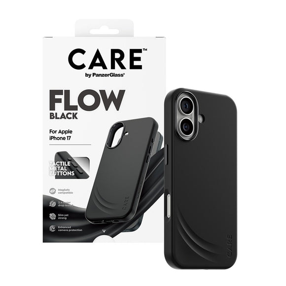 CARE by PanzerGlass iPhone 17 Feature Flow Case - MagSafe Kompatibel - Sort