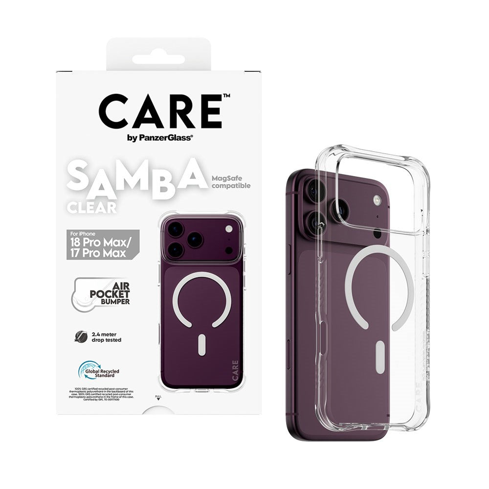 iPhone 18 Pro Max  / 17 Pro Max CARE by PanzerGlass Fashionable Samba Case - MagSafe Kompatibel - Gennemsigtig