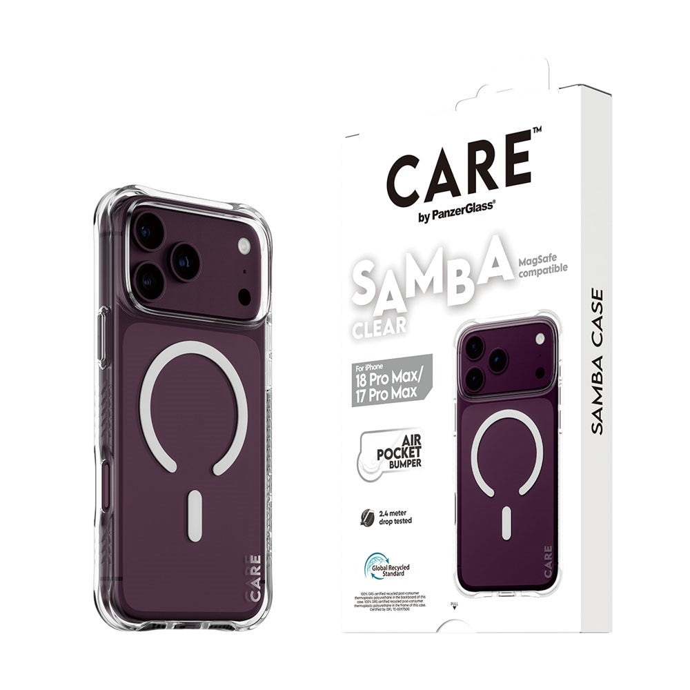 iPhone 18 Pro Max  / 17 Pro Max CARE by PanzerGlass Fashionable Samba Case - MagSafe Kompatibel - Gennemsigtig