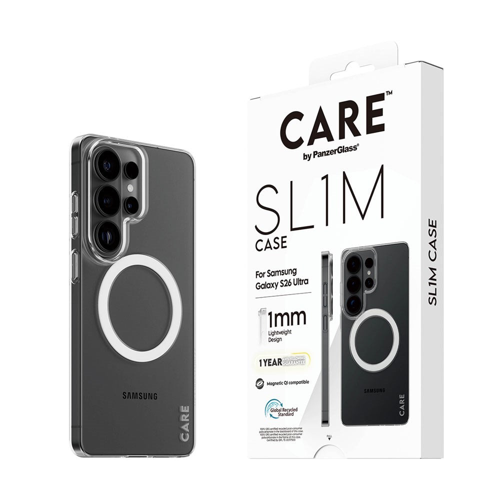 Samsung Galaxy S26 Ultra CARE by PanzerGlass SL1M Case - Gennemsigtig