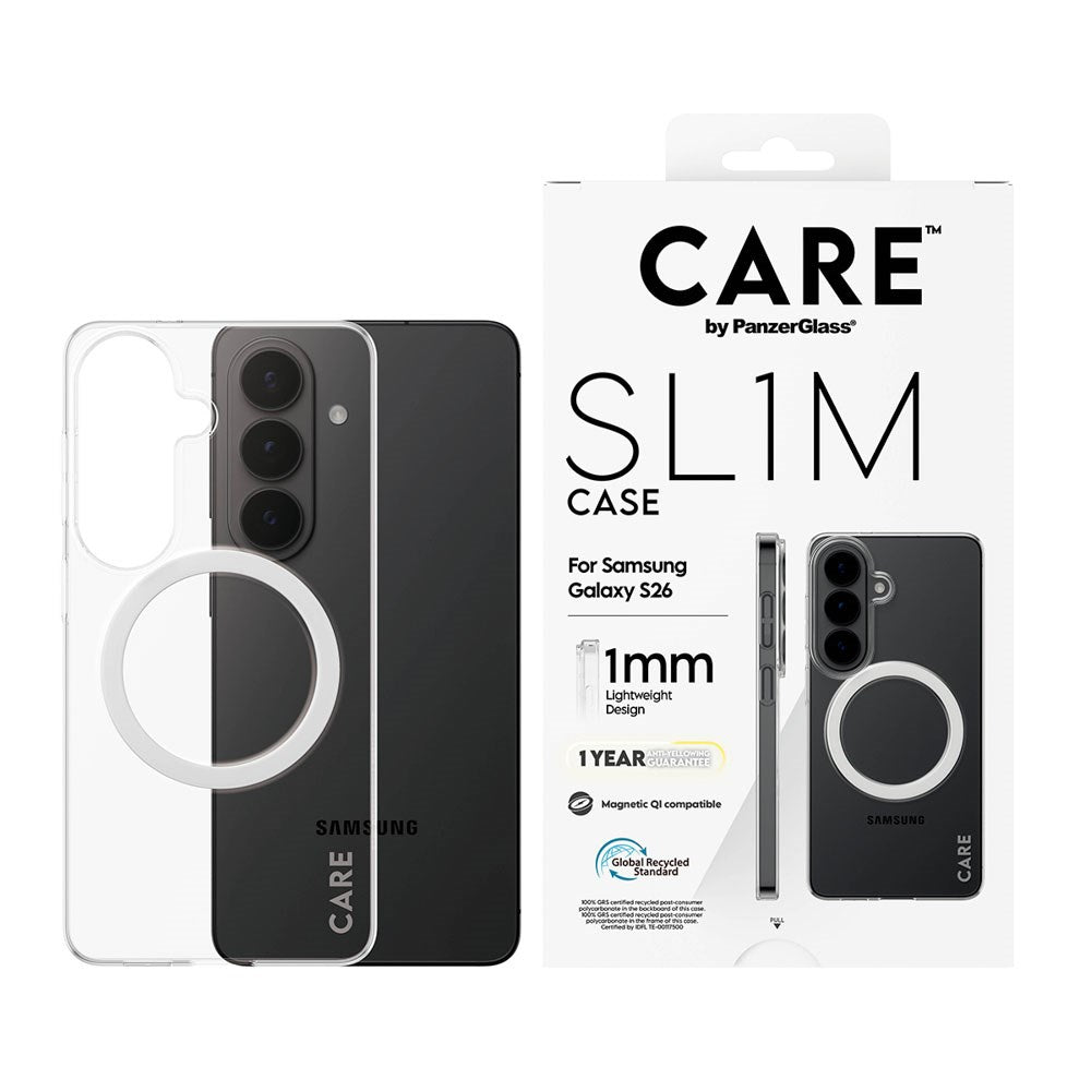 Samsung Galaxy S26 CARE by PanzerGlass SL1M Case - Gennemsigtig