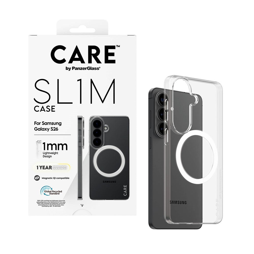 Samsung Galaxy S26 CARE by PanzerGlass SL1M Case - Gennemsigtig