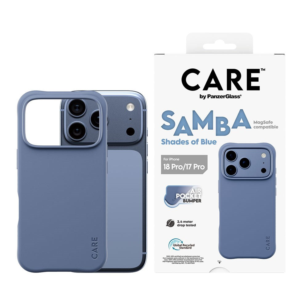 iPhone 18 Pro / 17 Pro CARE by PanzerGlass Fashionable Samba Case - MagSafe Kompatibel - Shades of Blue