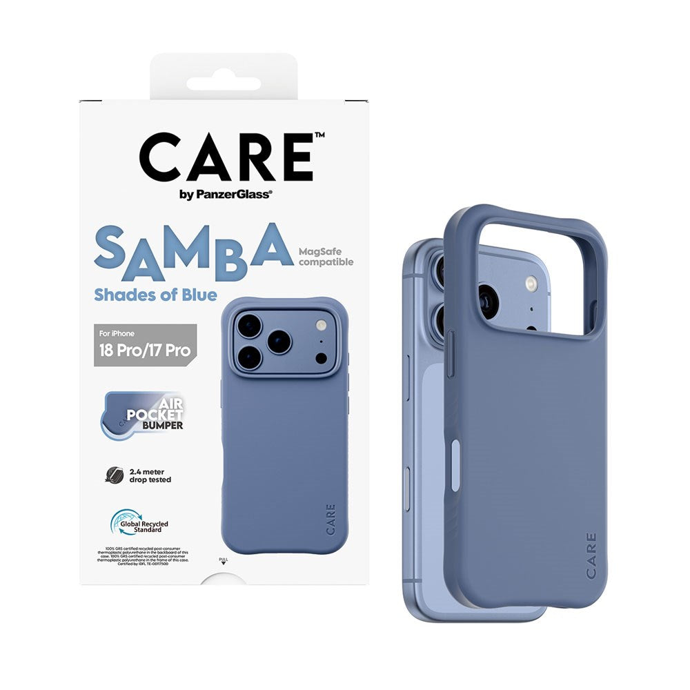iPhone 18 Pro / 17 Pro CARE by PanzerGlass Fashionable Samba Case - MagSafe Kompatibel - Shades of Blue